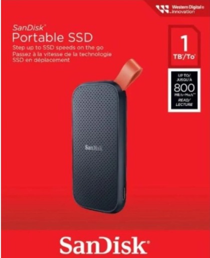 قرص SSD محمول من سانديسك بسعة 1 تيرابايت - سرعة قراءة تصل إلى 800 ميجابايت/ثانية