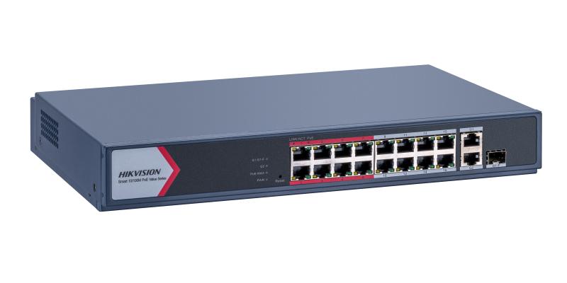 مفتاح تحويل بـ 16 منفذ إيثرنت سريع بتقنية PoE الذكية مفتاح تحويل مُدار