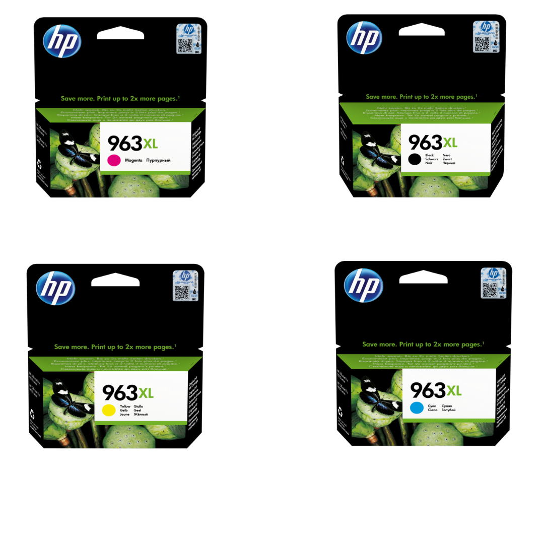 اتش بي 963XL مجموعة خراطيش طباعة حبر أصلية (4 قطع متعدد الألوان)