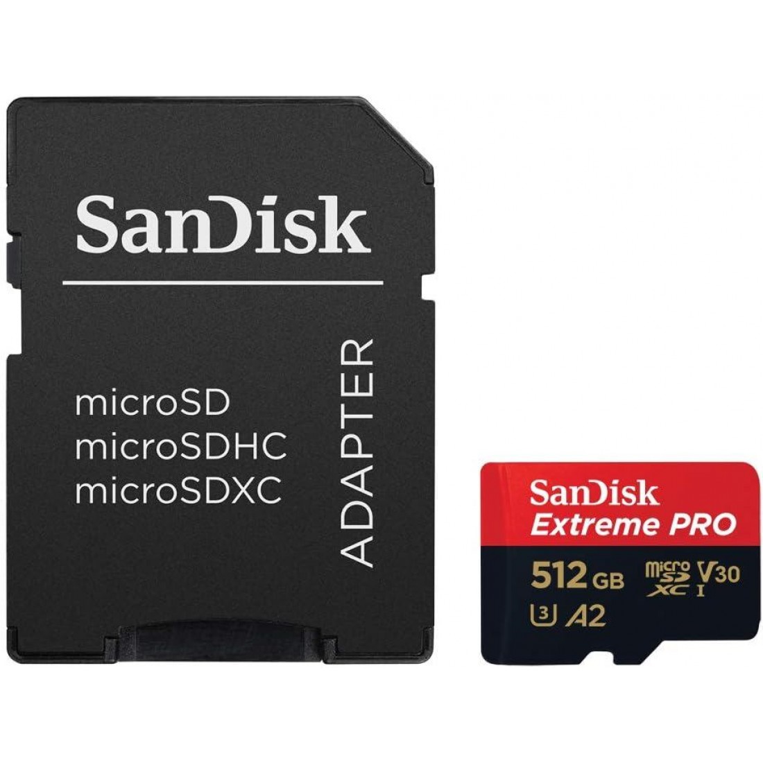 بطاقة ذاكرة سانديسك إكستريم برو ميكرو MICROSDXC UHS-1 بسعة 512 جيجابايت وسرعة 200 ميجابايت/ثانية مع محول