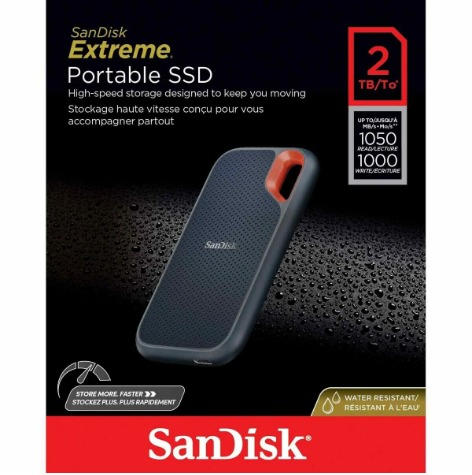محرك أقراص الحالة الصلبة المحمول SanDisk Extreme - سعة 2 تيرابايت
